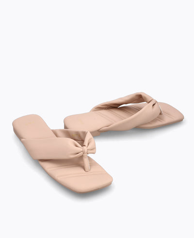 Reiko Flat Sandals - Nude