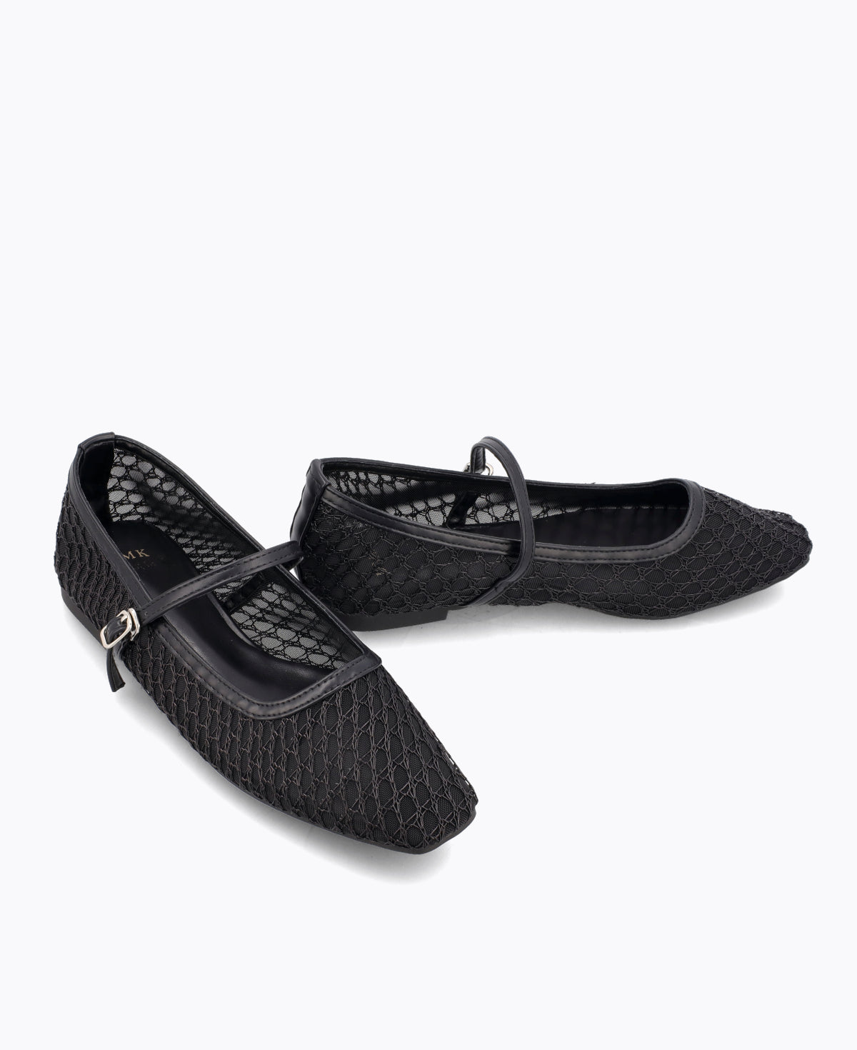Thea Mesh Mary Jane Flats - Black