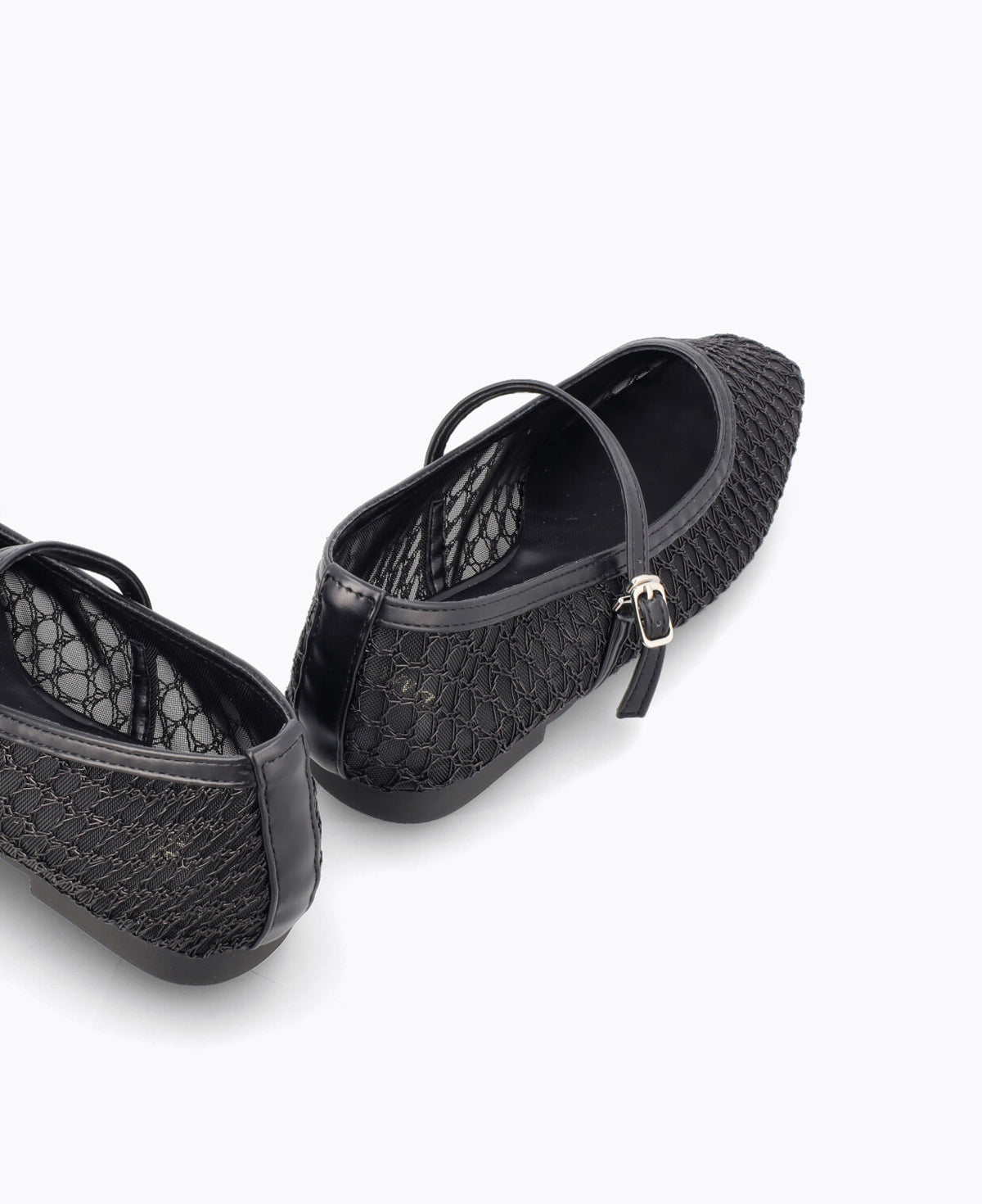 Thea Mesh Mary Jane Flats - Black