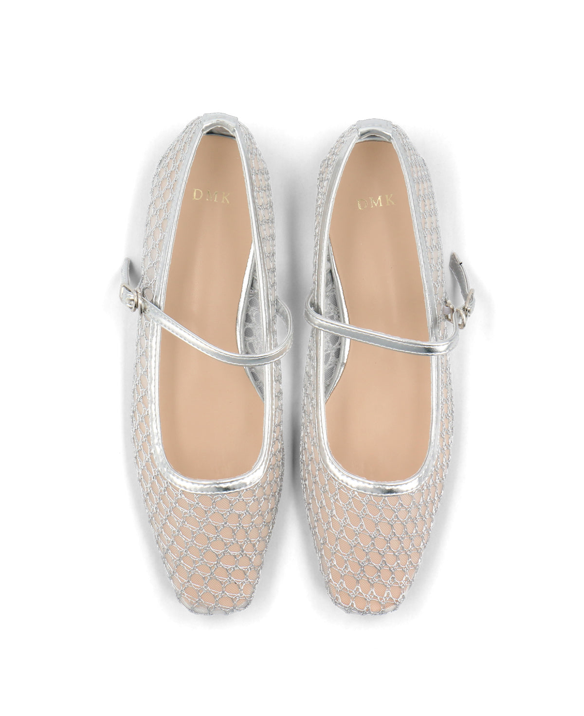 Thea Mesh Mary Jane Flats - Silver