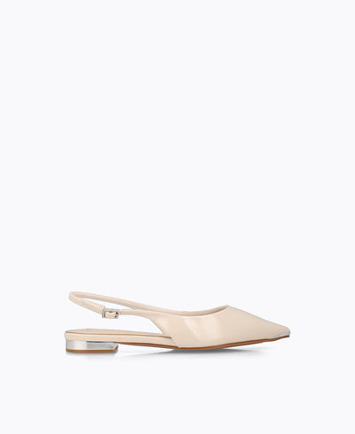 Bella Slingback Flat Pumps - Beige