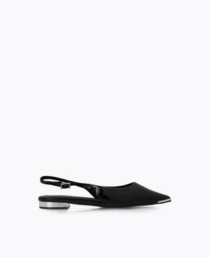 Bella Slingback Flat Pumps - Black