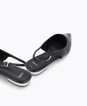 Bella Slingback Flat Pumps - Black