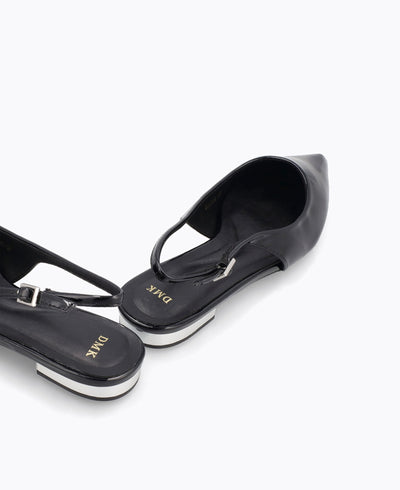 Bella Slingback Flat Pumps - Black