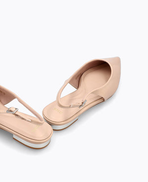 Bella Slingback Flat Pumps - Nude