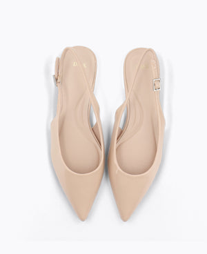 Bella Slingback Flat Pumps - Nude