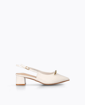 Amora Slingback Heel Pumps - Beige