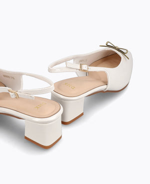 Amora Slingback Heel Pumps - Beige