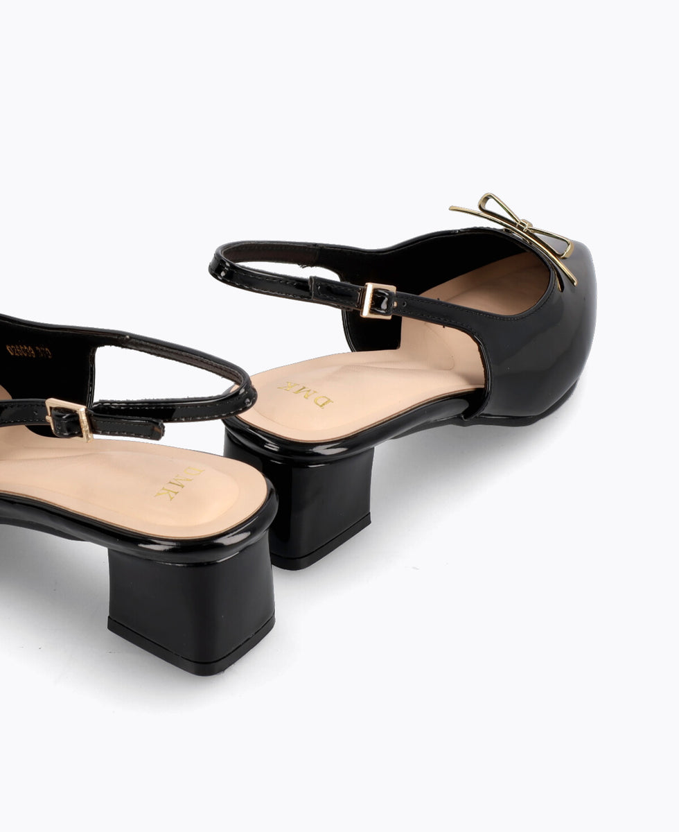Amora Slingback Heel Pumps - Black – DMK