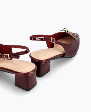 Amora Slingback Heel Pumps - Maroon