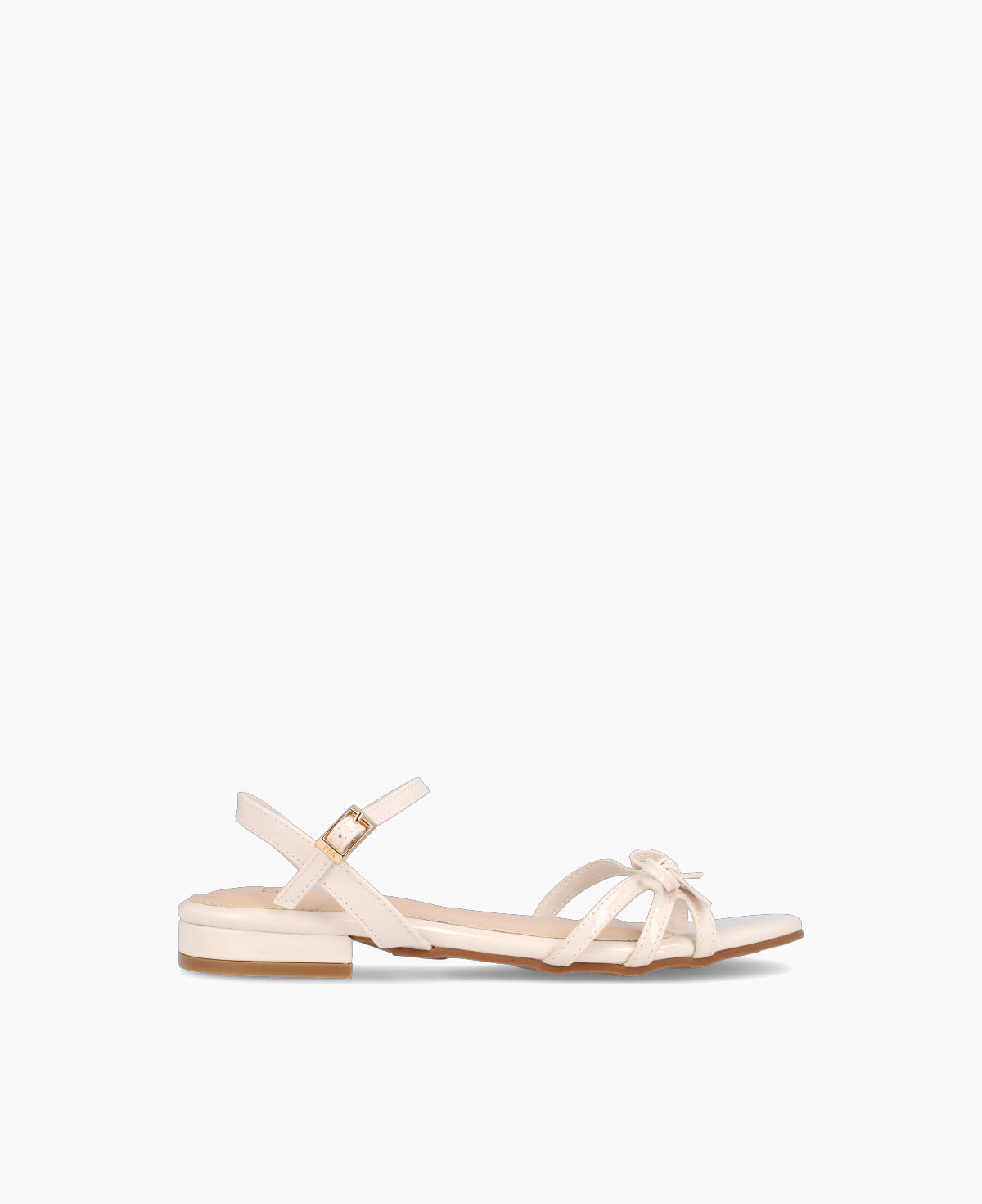 Aurora Bow Flat Sandals - Beige