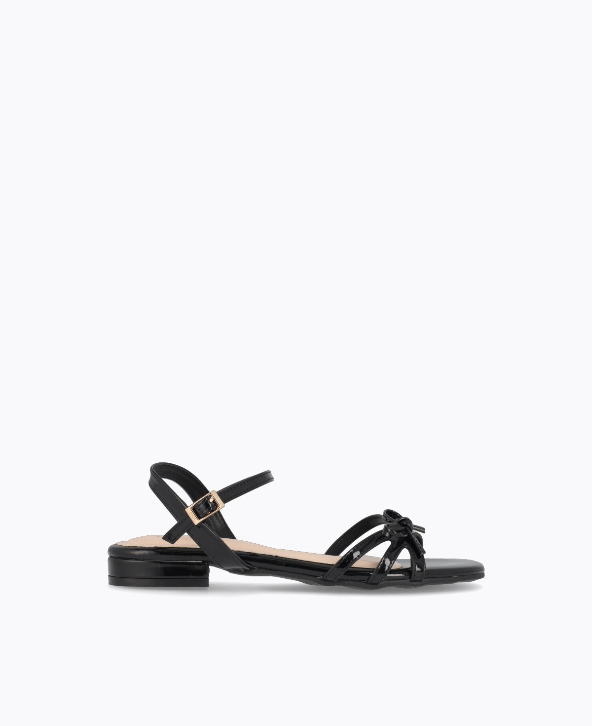 Aurora Bow Flat Sandals - Black