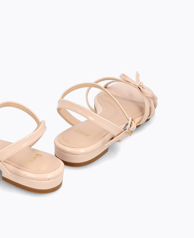 Aurora Bow Flat Sandals - Nude