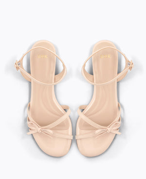 Aurora Bow Flat Sandals - Nude