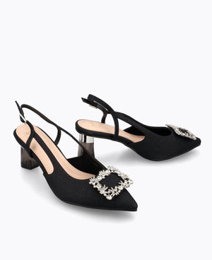 Briella Slingback Heel Pumps - Black