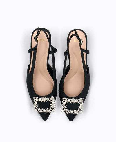 Briella Slingback Heel Pumps - Black