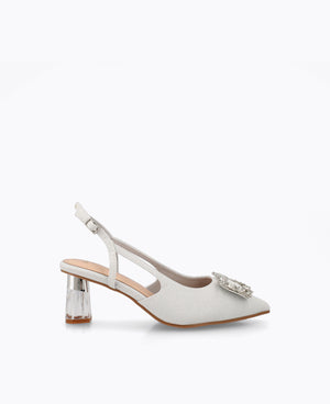 Briella Slingback Heel Pumps - Silver