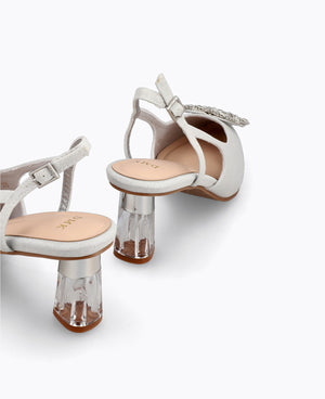 Briella Slingback Heel Pumps - Silver