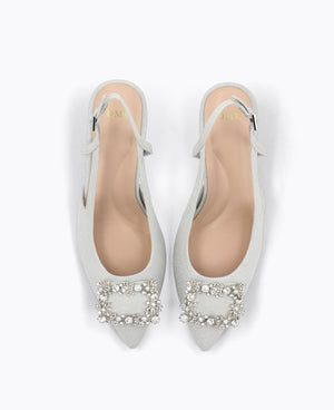Briella Slingback Heel Pumps - Silver