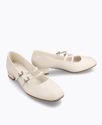 Carrie Mary Janes - Matte Beige