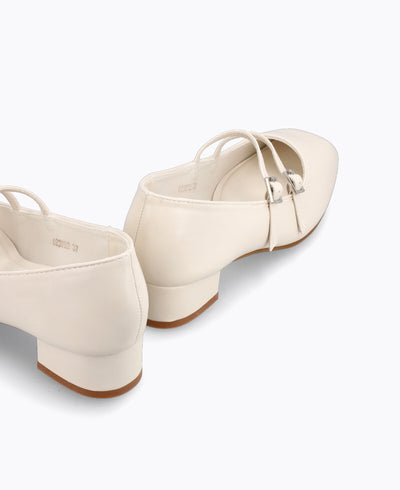 Carrie Mary Janes - Matte Beige