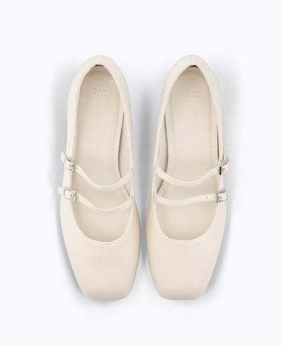 Carrie Mary Janes - Matte Beige