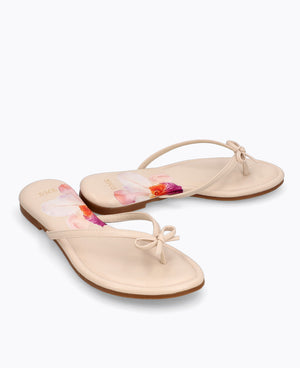 Celeste Thong Flat Sandals - Beige