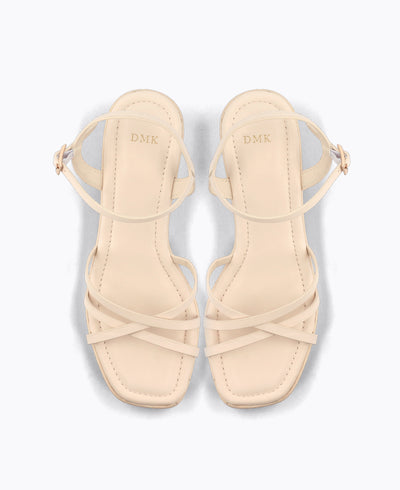 Celestial Platform Heel Sandals - Beige