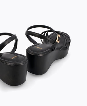 Celestial Platform Heel Sandals - Black