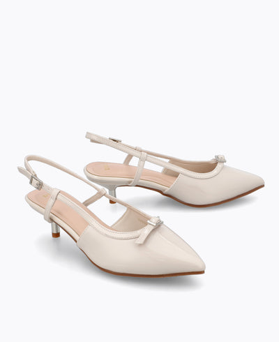 Celine Slingback Heel Pumps - Beige