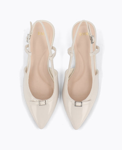 Celine Slingback Heel Pumps - Beige