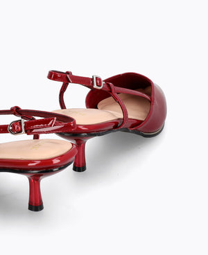 Clara Slingback Heel Pumps - Maroon