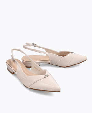 Colette Slingback Heel Pumps - Beige