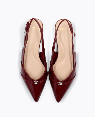 Colette Slingback Heel Pumps - Maroon
