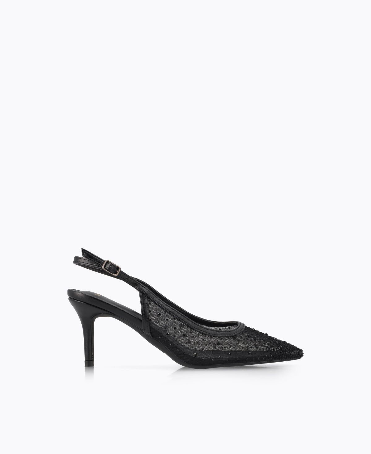 Crystal Muse Slingback Heel Pumps - Black