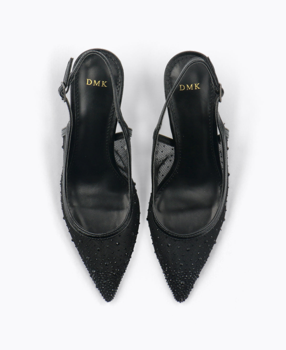 Crystal Muse Slingback Heel Pumps - Black