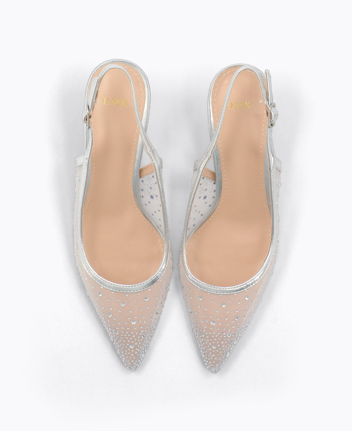 Crystal Muse Slingback Heel Pumps - Silver
