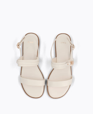 Elena Flat Sandals - Beige