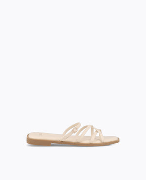 Elly Flat Sandals - Beige