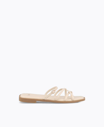 Elly Flat Sandals - Beige