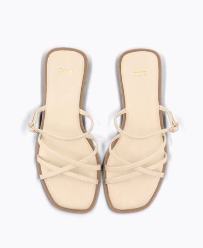 Elly Flat Sandals - Beige