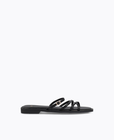 Elly Flat Sandals - Black
