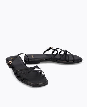 Elly Flat Sandals - Black