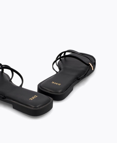 Elly Flat Sandals - Black