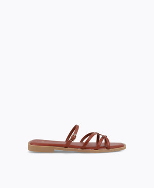 Elly Flat Sandals - Brown