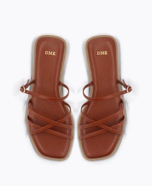 Elly Flat Sandals - Brown