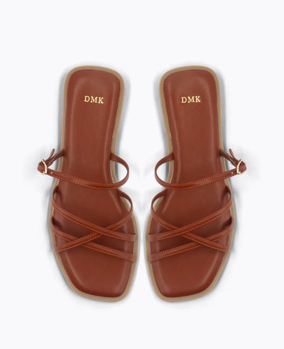 Elly Flat Sandals - Brown