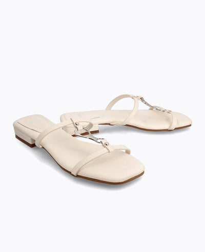 Emma Flat Sandals - Beige