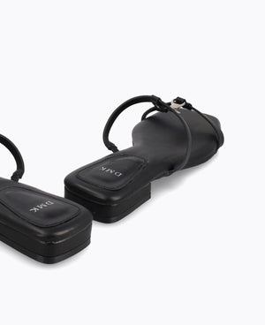 Emma Flat Sandals - Black