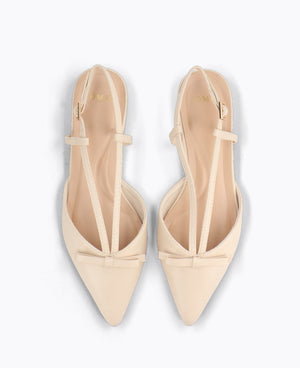 Estelle Slingback Flat Pumps - Beige